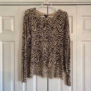 H&M Zebra Lightweight Crewneck Sweater - M